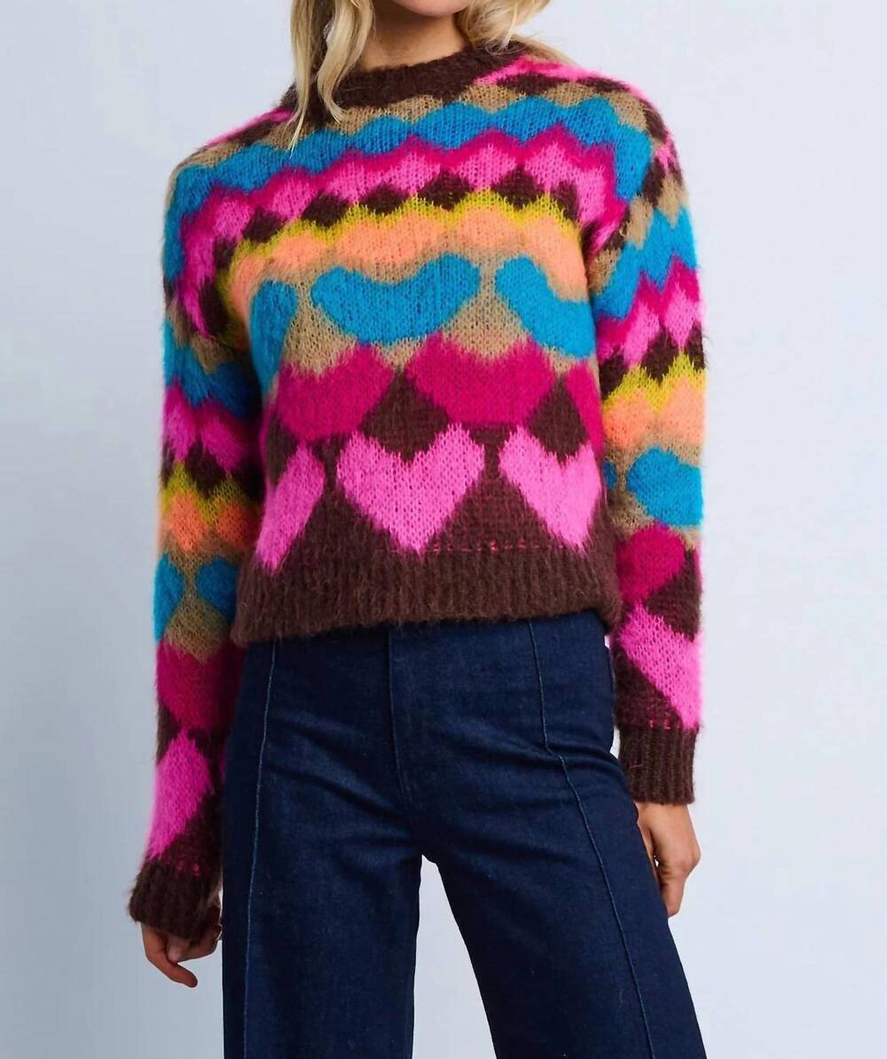 NEW LISA TODD bellissima sweater in multi bright
